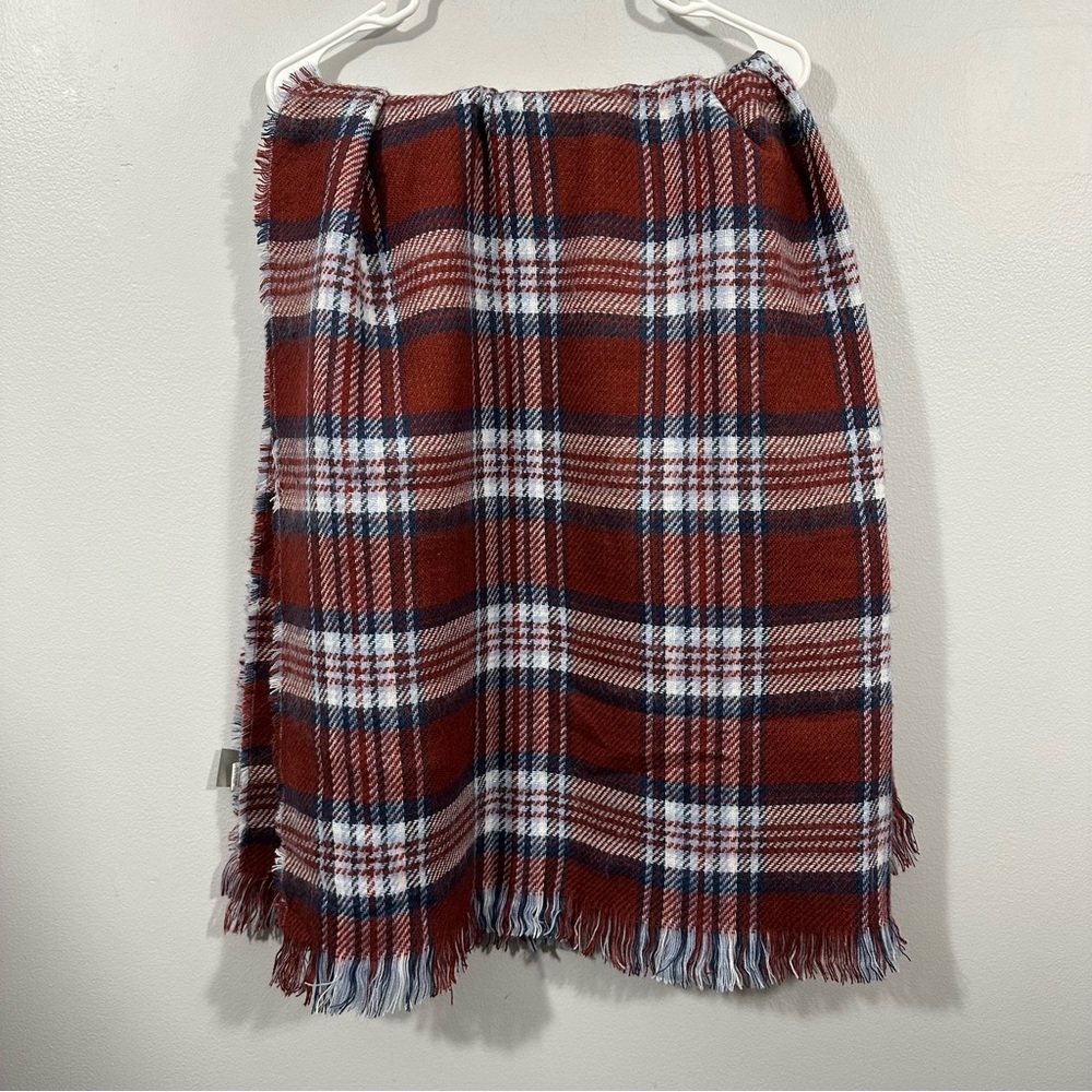 Reversible Plaid Throw Blanket 52”x52”